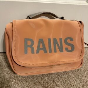 Rains Peach Waterproof Travel Pouch with Reflective Logo